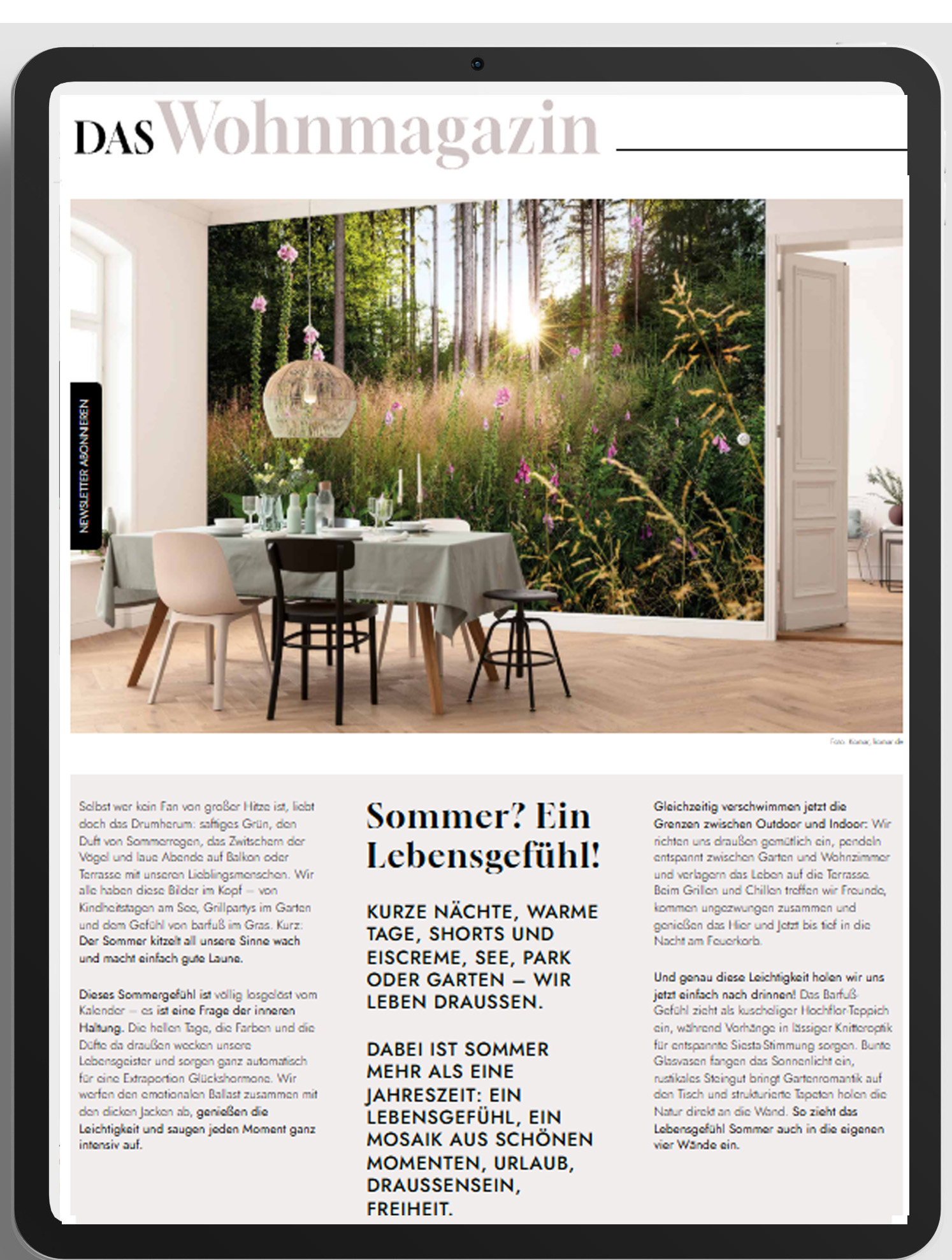 Das Wohnmagazin. Unsere Sommerausgabe ist oonline.